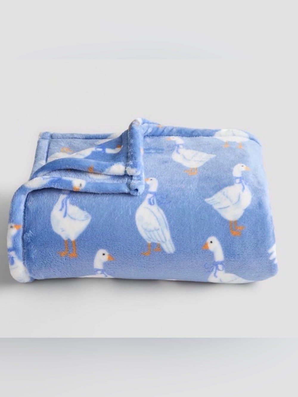 The Big One Plush Throw - Silly Goose Geese Blue Print 60x72” oversized blanket